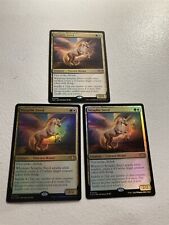 3 x mtg Seraphic Steed, 2 foil, Outlaws of Thunder Junction, unplayed