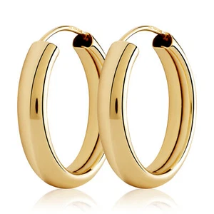 Paar 20mm Creolen 333 Gelbgold 8 Karat klassische Gold Ohrringe 3,9mm breit - Bild 1 von 1