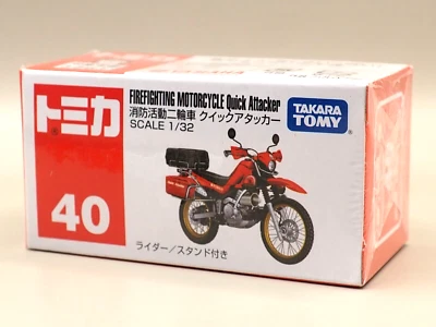Tomica No.40 Firefighting Motorcycle Quick Attacke 1/32 Scale Mini Car N643 - Image 1 of 4