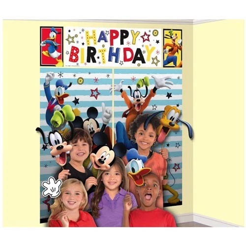 MICKEY MOUSE On the Go SCENE SETTER w/ PROPS (17pc) ~ Birthday Party Supplies - Image 1 of 1