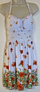 Derek Heart Women's Sundress Orange Floral Lace Racer Back Size Medium Fairycore - Picture 1 of 10
