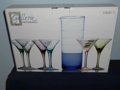 Luigi Bormioli Gallerie Vidrio Grabado Multicolor Martini Set Vajilla Nuevo Foto 1 de 4