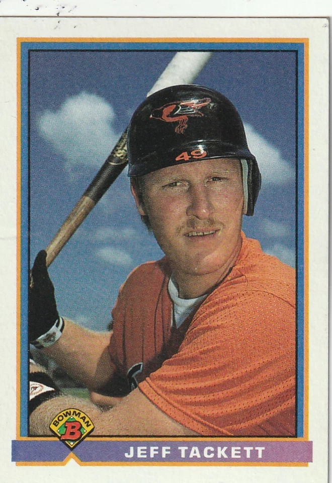 FREE SHIPPING-MINT-1991 Bowman Jeff Tackett #106 ORIOLES PLUS BONUS CARDS - Image 1 of 1