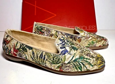 Zapatos sin cordones florales para mujer Aerosoles 6,5" W Betunia Gold - 710 NUEVOS EN CAJA Foto 1 de 4