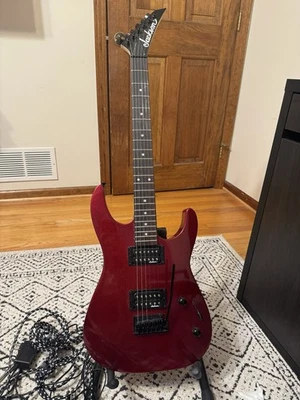 Jackson Electric Guitar – Metallic Red,  With Stand, Cables & Pedal USED ONCE - Image 1 of 4