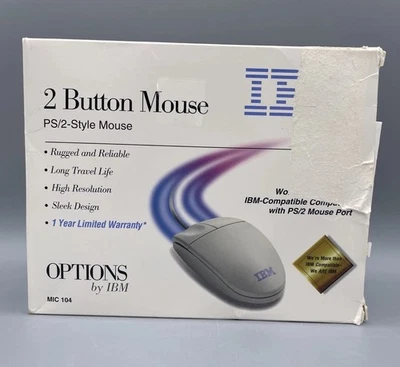 Vintage IBM 2-Button Mechanical Ball Mouse PS/2 Wired - EXC COND - Image 1 of 4