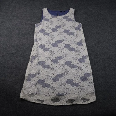 TIB Dress Womens Large Purple White Floral Lace Sleeveless Sheath Lined Elegant - Image 1 of 4