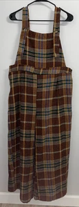 Apfelwein weites Bein Tweed kariert Overall Boho Latz Träger braun plus -- siehe Maße - Bild 1 von 15
