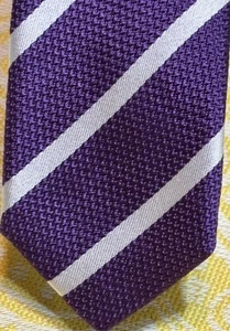 Eton Mens Purple/white Skinny Striped RIPP Silk Tie Made in Italy 60”X 1. 1/2 - Bild 1 von 3