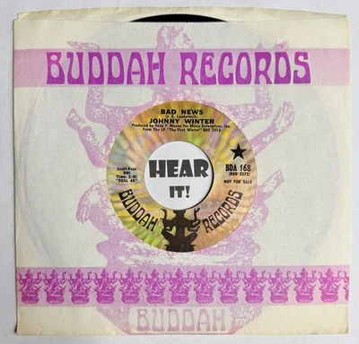 Hot R&B Rocker Soul 45 JOHNNY WINTER Bad News / Out of Sight BUDDAH hear EX Foto 1 de 4