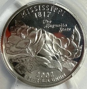 2002 S - Mississippi Silver Proof Quarter - PCGS PR69DCAM Exact Coin Imaged - Picture 1 of 4