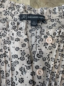 Adrianna Papell Top Large powder, pink Floral Knit Ruffle High Neck Long Sleeve - Picture 1 of 8