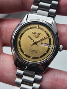 Vintage 1976, GOLD, SEIKO 5 Men's Automatic Day/Date Watch, 6319-7090 - Picture 1 of 15