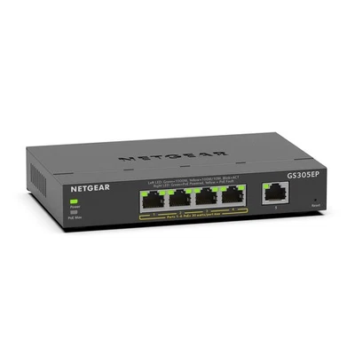 NETGEAR 5 Port Gigabit Ethernet Smart Managed Plus PoE Switch (GS305EP) - with 4 - Image 1 of 4