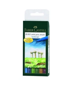Faber-Castell Pitt Artist Pen Landscape 6 Piece Set FC167162 - Picture 1 of 1