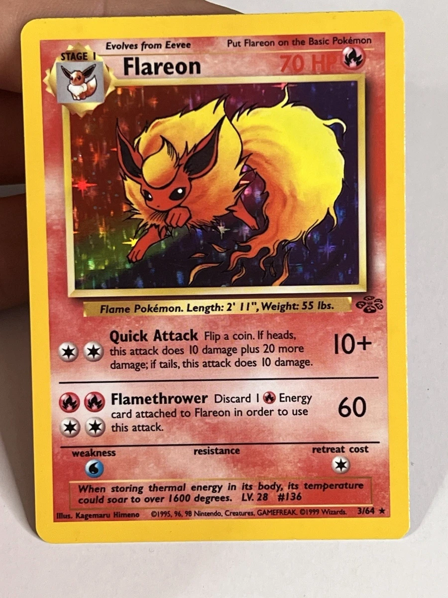 Flareon Pokémon TCG Jungle Individual Collectible Card Game Cards
