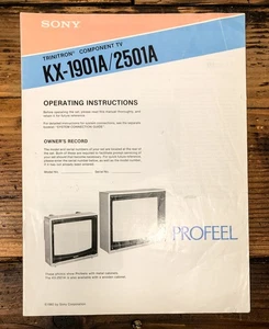 Sony KX-1901A KX-2501A Propietario de TV / Manual de usuario *Original* - Imagen 1 de 1