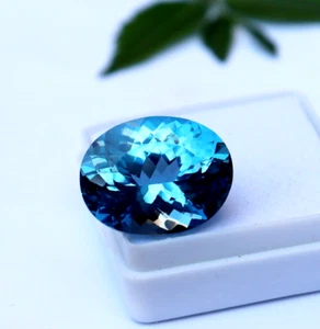 Piedra preciosa natural de aguamarina azul océano corte ovalado brasileño certificado 7,80 quilates - Imagen 1 de 7