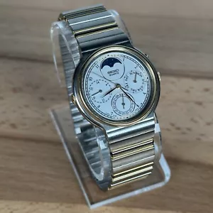 Calendario Monofásico Cuarzo SEIKO Resistente al Agua 7F39-6000 Excelente Estado Japón - Imagen 1 de 11