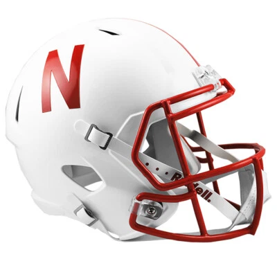 Casco de fútbol americano réplica tamaño completo Nebraska Cornhuskers Riddell Speed Foto 1 de 4