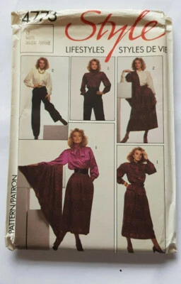 STYLE pattern 4773Shirt Skirt Trousers Showl Size 12 Bust 34" Waist 261/2" - Image 1 of 2