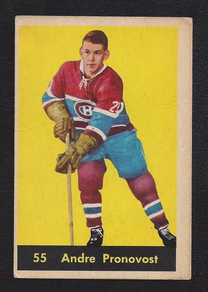 1960 Parkhurst #55 Andre Pronovost Vintage Monteal Canadiens NHL Hockey 1960-61 - Image 1 of 2