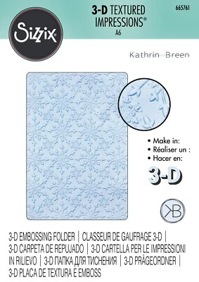 Sizzix Snowflakes #2 3D Embossing folder #665761 Retail $12.99 by Kath Breen - Image 1 of 3