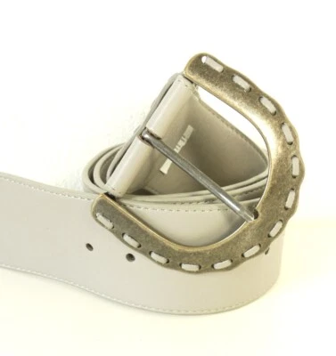 ESPRIT Gürtel Breit Leder Kunstleder Belt Hellgrau Grau Gr. M  - Bild 1 von 4