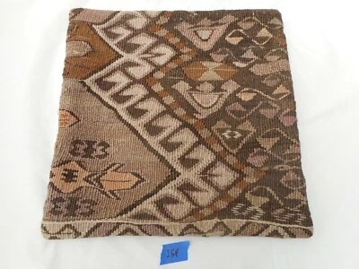 Funda de Almohada Kilim Única 16x16" Funda de Alfombra Kilim Cremallera Oculta Increíble Trabajo Foto 1 de 4