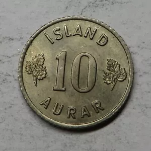 Iceland 10 Aurar 1967 Copper-Nickel KM#10 UNC - Picture 1 of 2