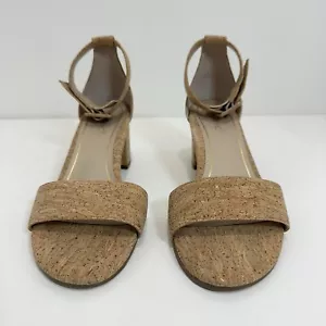 Vionic Rosie Cork Heels Women US 9 Brown Open Toe Ankle Buckle - Picture 1 of 13