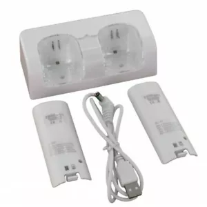 Station charge 2 Wiimotes + 2 batteries 2800 mah pour manette Nintendo Wii Wii U - Imagen 1 de 3