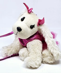 Poochie and Company Dog Pink Sparkle Dress Plush Purse Stuffed Animal Very Good - Picture 1 of 9
