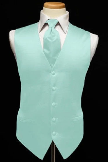 Brand New Luxury Premiere Solid Tuxedo Vest & Necktie - Image 1 of 1