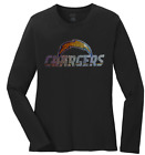 Women's Los Angeles Chargers LA Ladies Bling Long Sleeve T-Shirt Size S-4XL