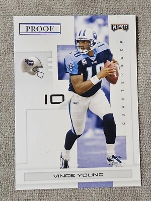 2007 Playoff NFL Playoffs Silver Proof 45/50 Vince Young #97 Tennessee Titans  - Image 1 of 3