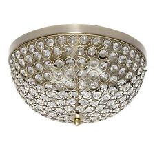 Lalia Home 13" Classix  Crystal Glam Two Light Decorative Dome Shaped Metal F...