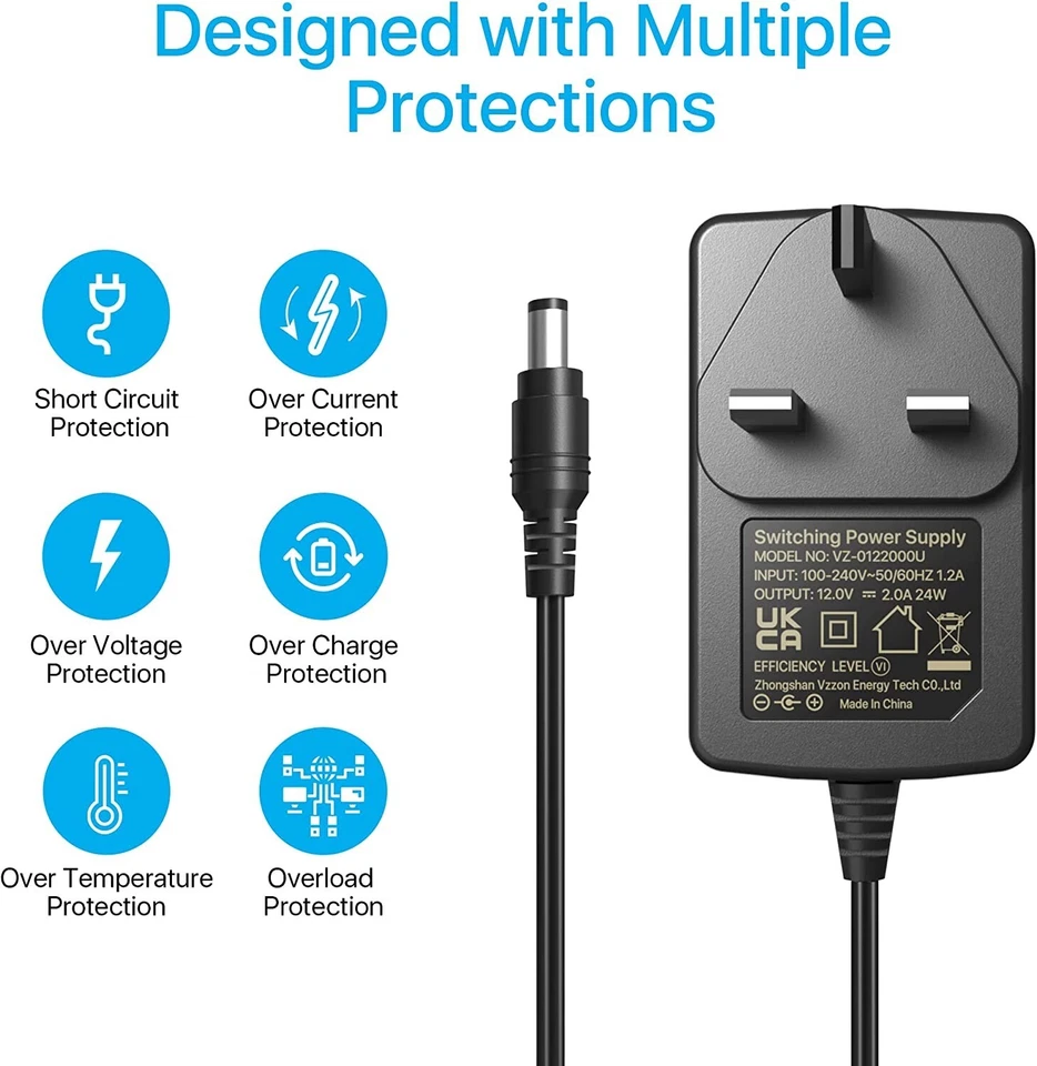 ZOSI 18m BNC DC Power Lead CCTV Security Camera DVR Video Camera Extension Cable