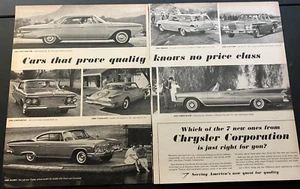 1961 Chrysler Corporation "Cars That Prove Quality" - Vintage Print Ad Wall Art - Picture 1 of 5