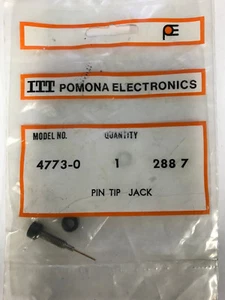 Pomona 4773-0 Black Tip Jack Pin Gold-Plated  - Picture 1 of 2