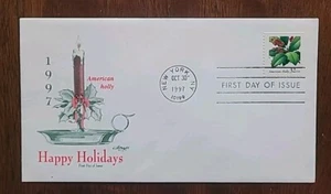 US FDC # 3177 American Holly Happy Holidays 1997. - Picture 1 of 6
