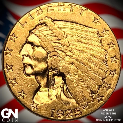 1925 P $2.50 Indian Gold Quarter Eagle Piece   Q5651 Cover