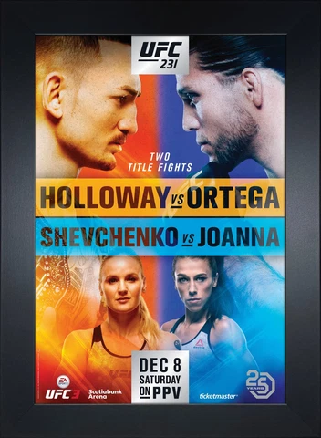UFC 231: Holloway vs Ortega Replica Mini Framed 9x13 Event Poster Cover