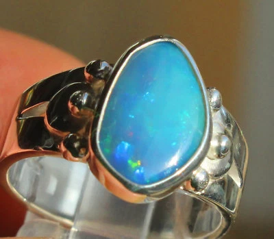Dark Kristall Opal 2.5 Cts. 950er Silberring Größe 17,2 mm - Bild 1 von 4