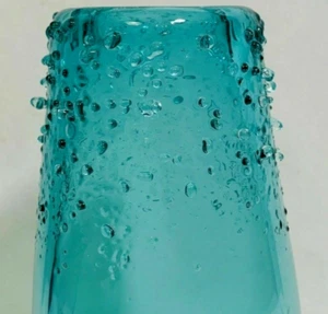 Bohemia Art Glass Aquamarine Azure Vase Svobodova Galaxy Style Czech Bohemian - Picture 1 of 5