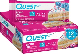 Birthday Cake Protein Bar, High Protein, Low Carb, Keto Friendly, 12 Count - Picture 1 of 11