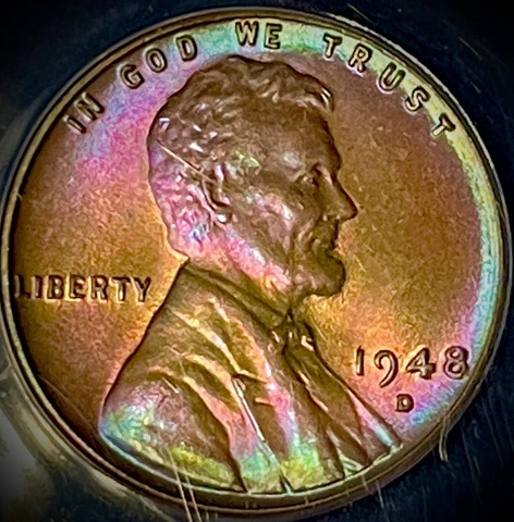 1948 d wheat penny anacs ms63 rb Cover