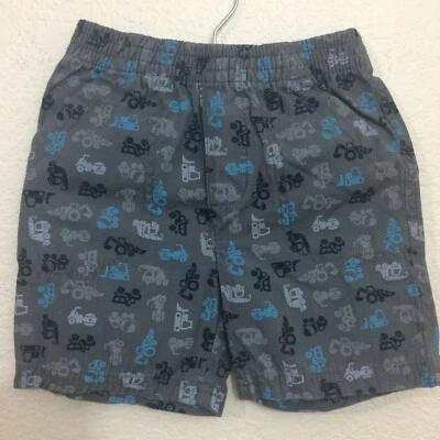 Pantalones Cortos Jumping Beans Niños 3T Tractor Camiones Gris Bolsillos Cintura Elásticos Foto 1 de 4