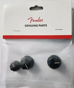 Fender Jazz Bass Knob Set 2 Large 1 Small Black 0991370000 - Picture 1 of 2