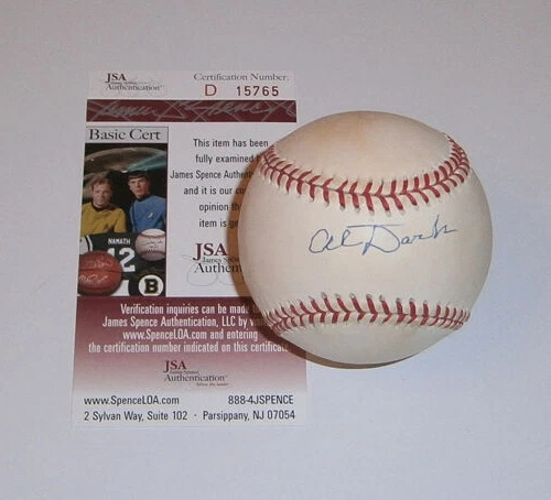 BRAVES Al Dark signed AL baseball JSA COA AUTO Autographed Boston Indians A's - Image 1 of 2